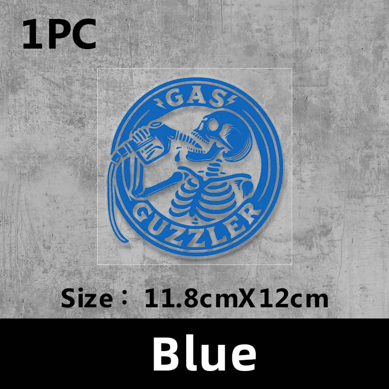 Skull Gas Guzzler Funny Car Sticker | Waterproof Decal
