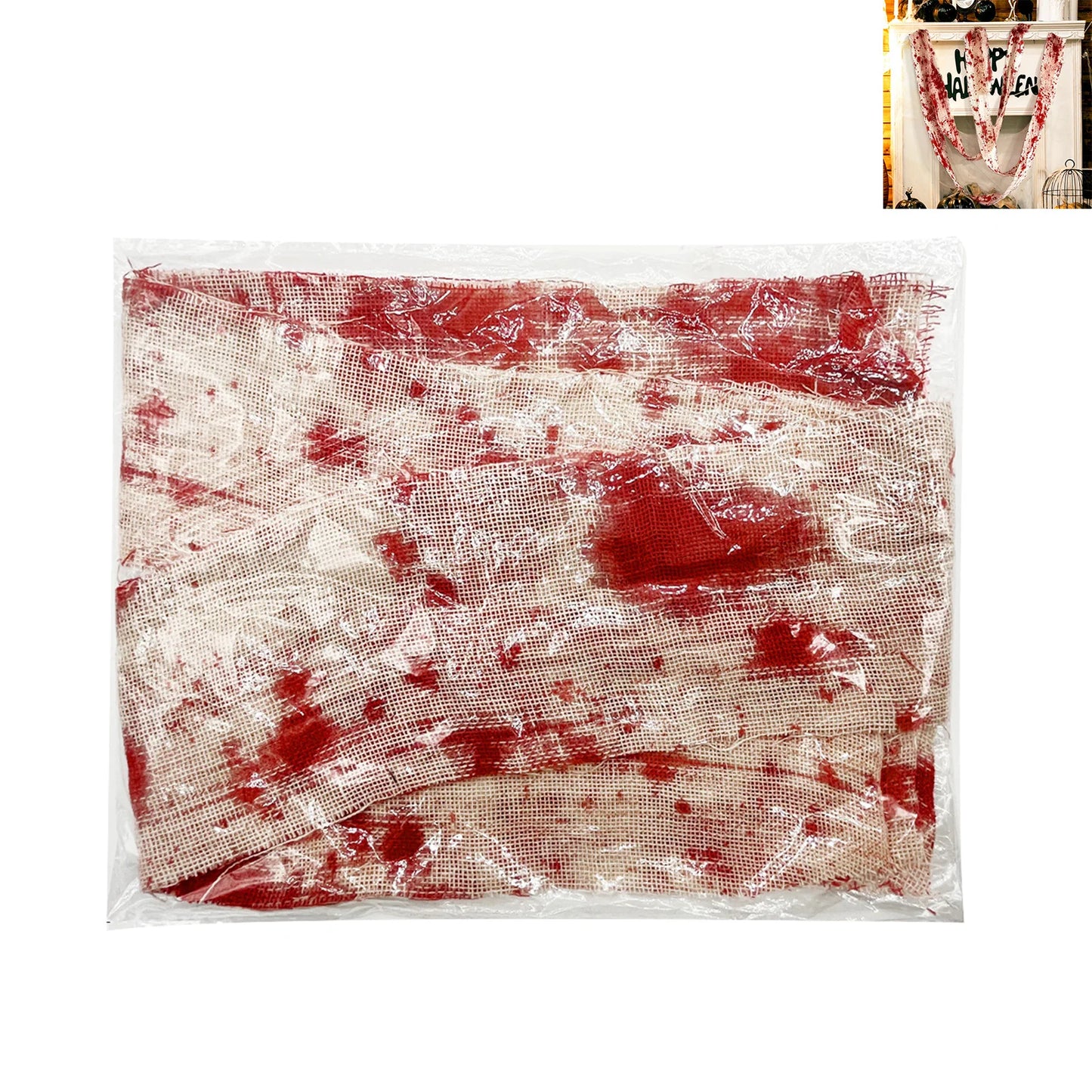 Halloween Fake Blood Bandages & Bloody Gauze Wrap | Costume Decor