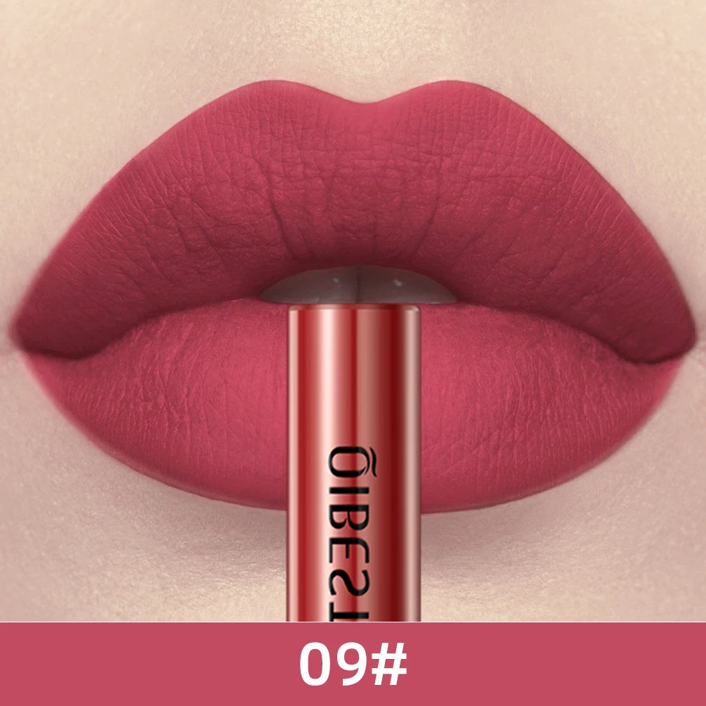 QIBEST 24 Colors Matte Liquid Lipstick Waterproof Lasting Velvet Nude Red Lip Gloss Tint Makeup Black Purple White Lipsticks Peaceful Pleasures Health and Wellness 09
