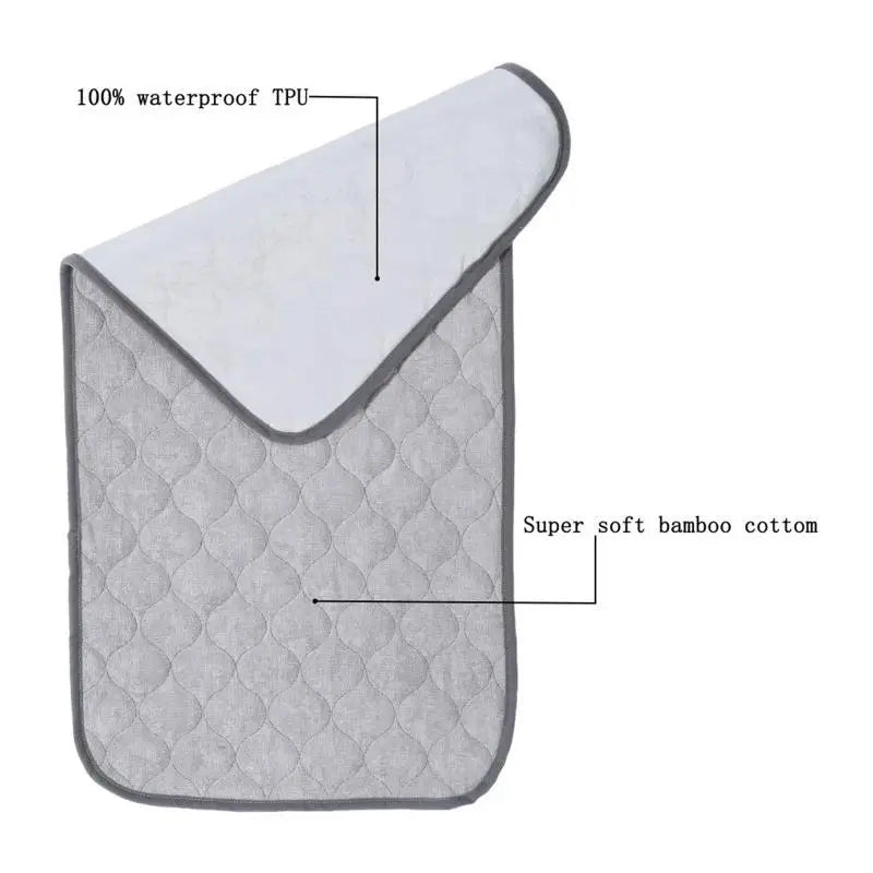 Waterproof Baby Changing Mat | Bamboo Cotton Diaper Pad