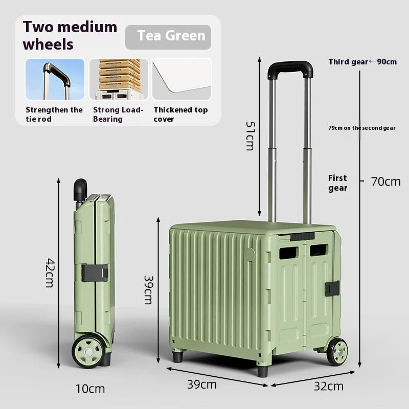 Foldable Shopping Cart with Wheels | Lightweight Collapsible Trolley
