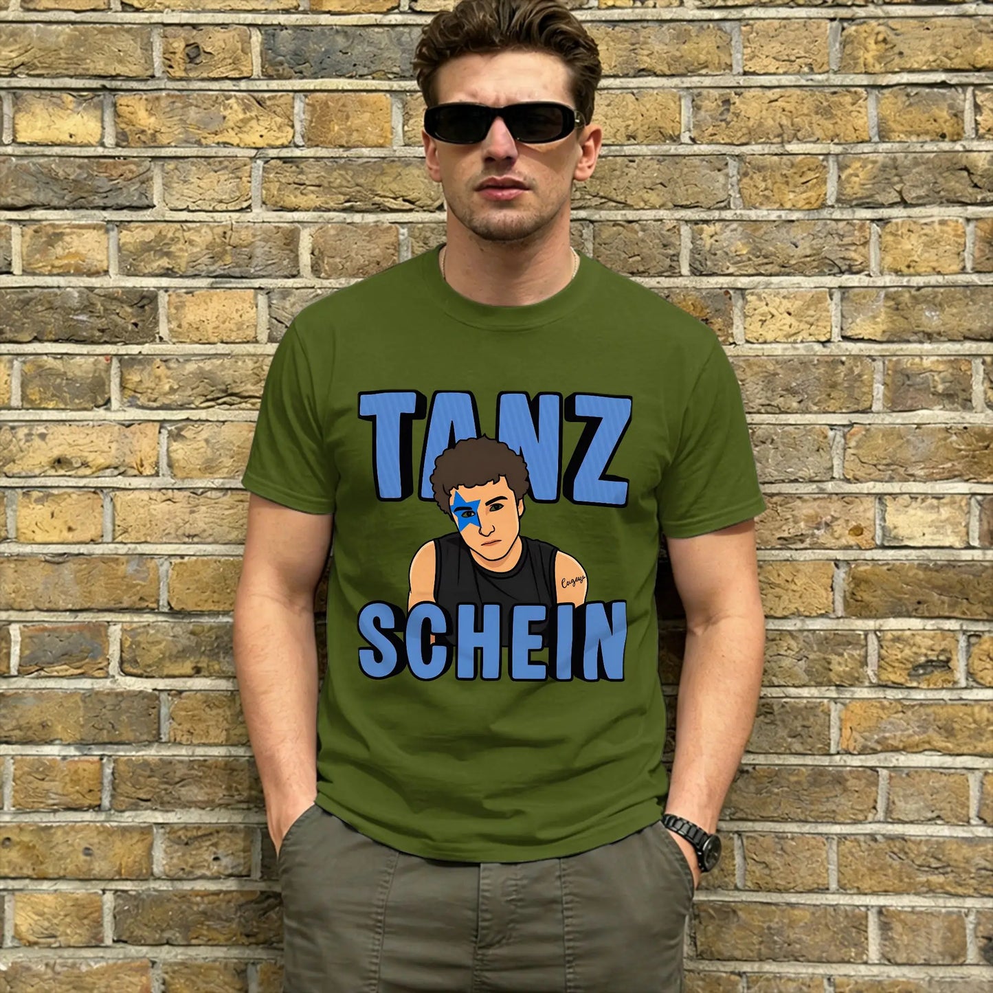 TANZSCHEIN Cosmó Men T Shirts Eurovisions 2026 Awesome Tee Shirt Short Sleeve Round Neck T-Shirt Pure Cotton Summer Clothes Peaceful Pleasures Health and Wellness