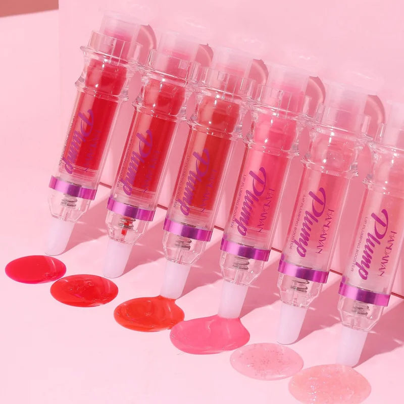 6pcs 01#-06#HANDAIYAN Transparent Lip Gloss Glossy Mirror Finish Long-Lasting Moisturizing and Nourishing Lipstick and Makeup Peaceful Pleasures Health and Wellness