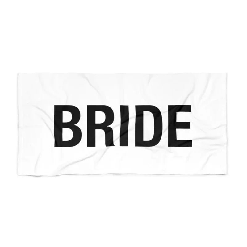 Bride Beach Towel | Bachelorette & Bridal Shower Gift Bridal Beach Towel Peaceful Pleasures Health and Wellness bride