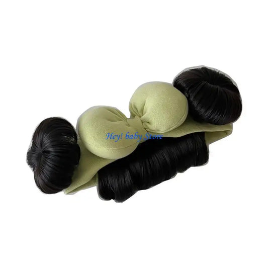 Baby Girl Bowknot Bun Headband | Cute Hair Accessory 0–2 Yrs Baby Hair Headband Peaceful Pleasures Health and Wellness