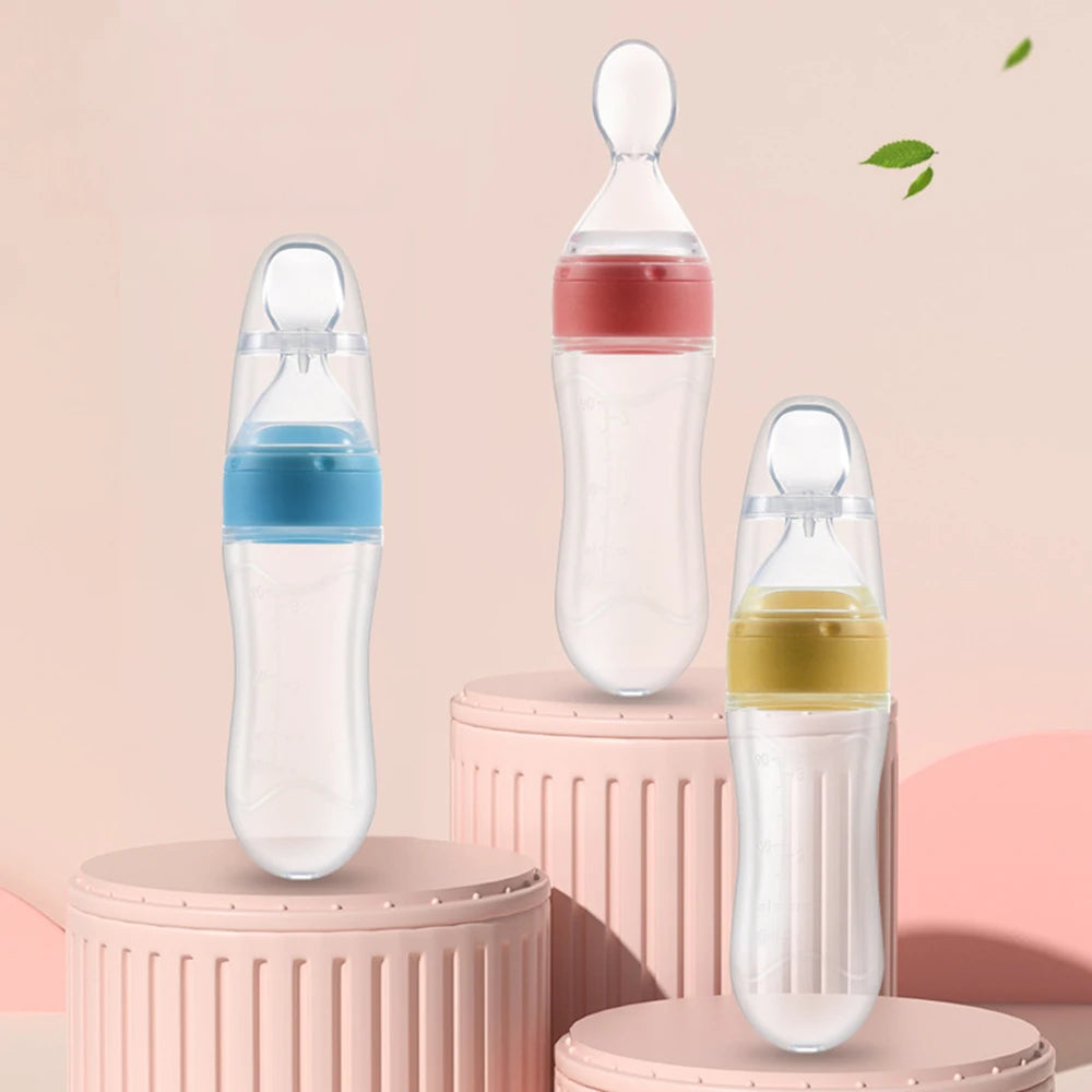 90ML Silicone Baby Fruit Feeder & Squeeze Spoon | BPA-Free