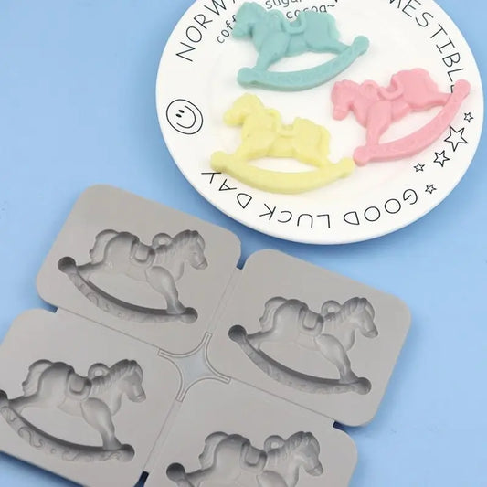4-Cavity Trojan Horse Silicone Mold – Soap, Resin & Wax Silicone Craft Mold Peaceful Pleasures Health and Wellness