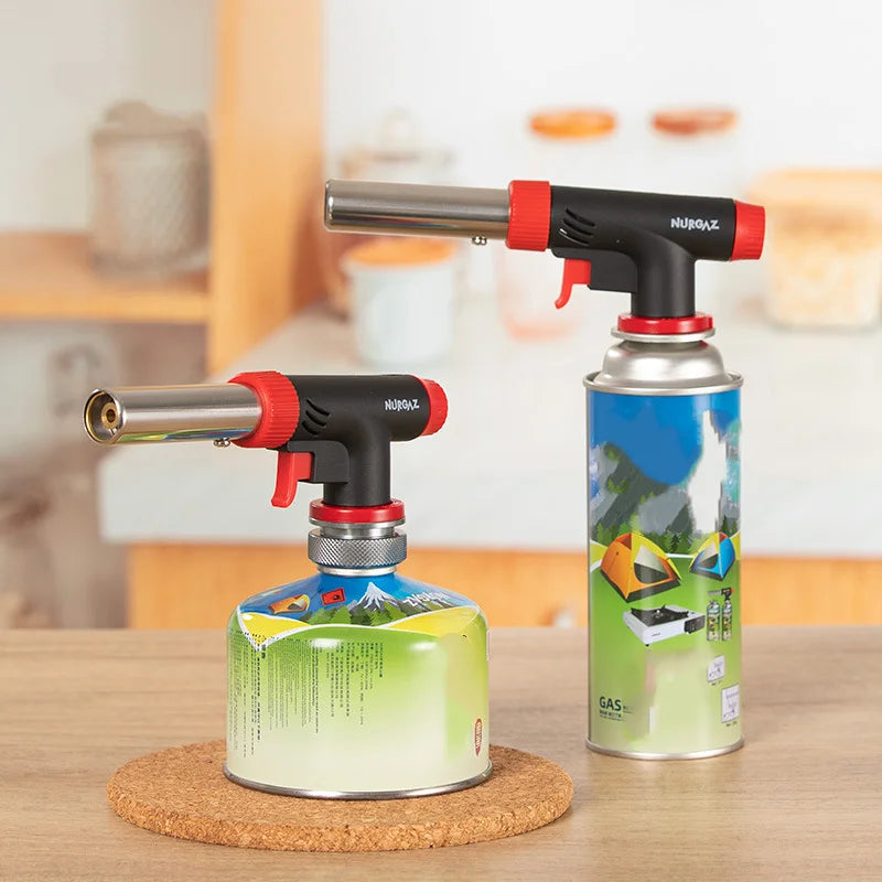 Camping Baking Barbecue Gas Torch Welding Fire Maker Lighter Butane Burner Flame Metal Flame Gun WeldingTorch Lighter Heating Peaceful Pleasures Health and Wellness