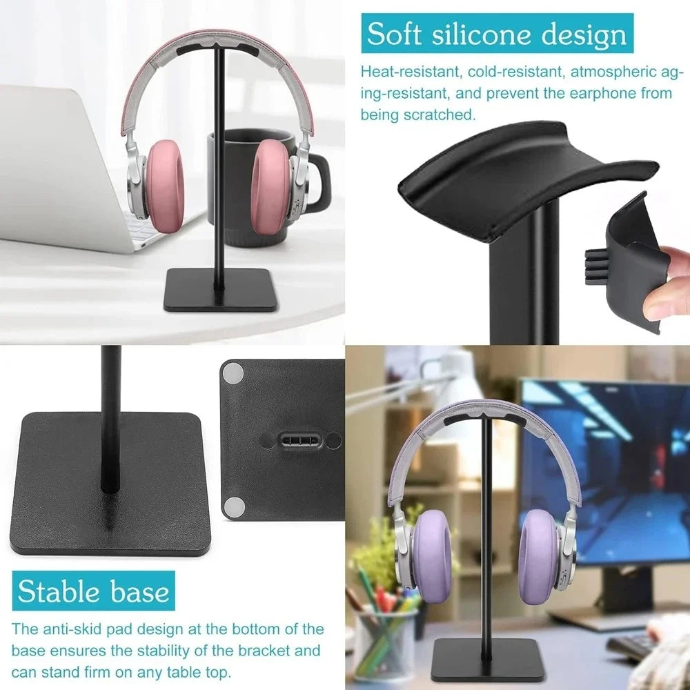 Gaming Headset Stand – Universal Earphone Holder | Black & White