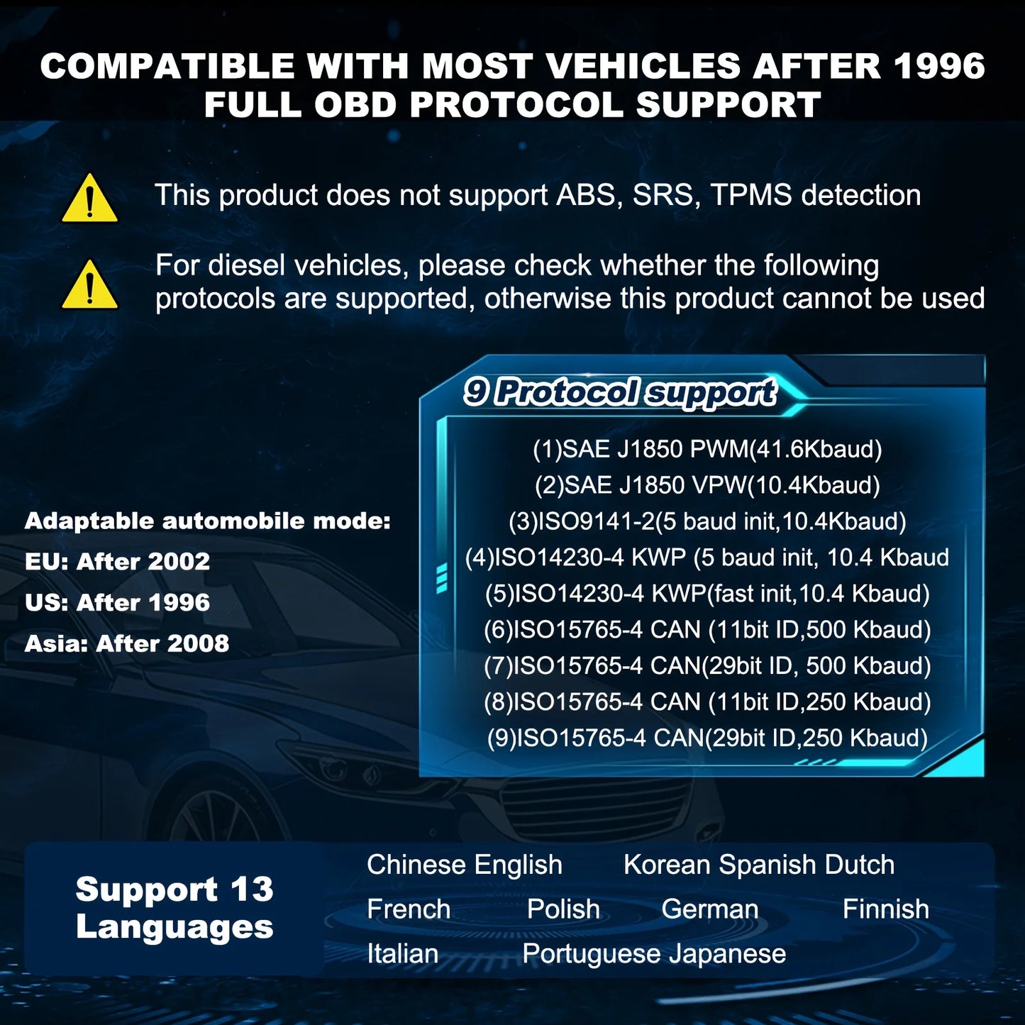 Obd2 Scanner Code Reader Car Diagnostic Tool Engine Fault Code Reader, Used to Clear Cel, with Real-Time Data/Freeze Frame/I/M Readiness, Suitable for All Obdii Protocol Cars Peaceful Pleasures Health and Wellness