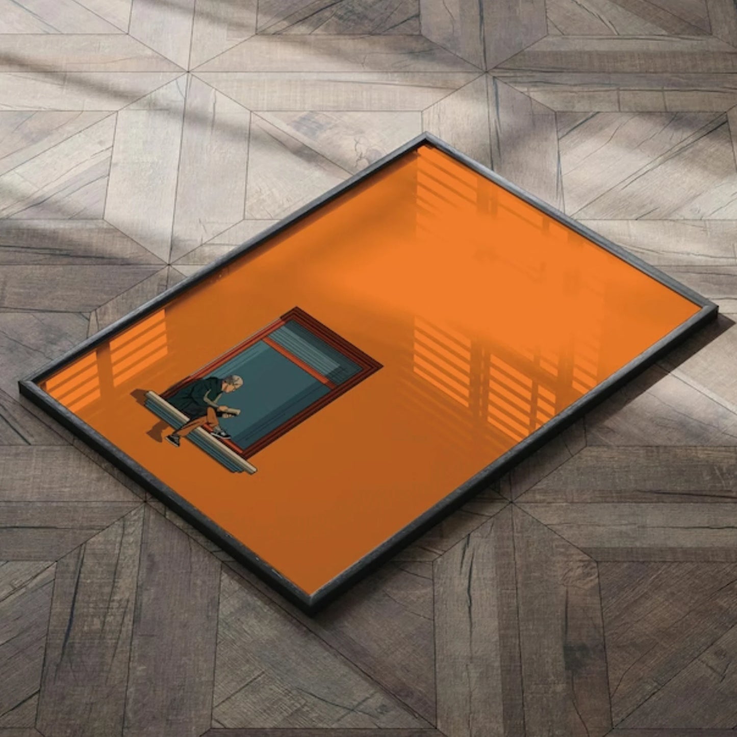 Orange Minimalist Dopamine Canvas Wall Art Print | Home Decor