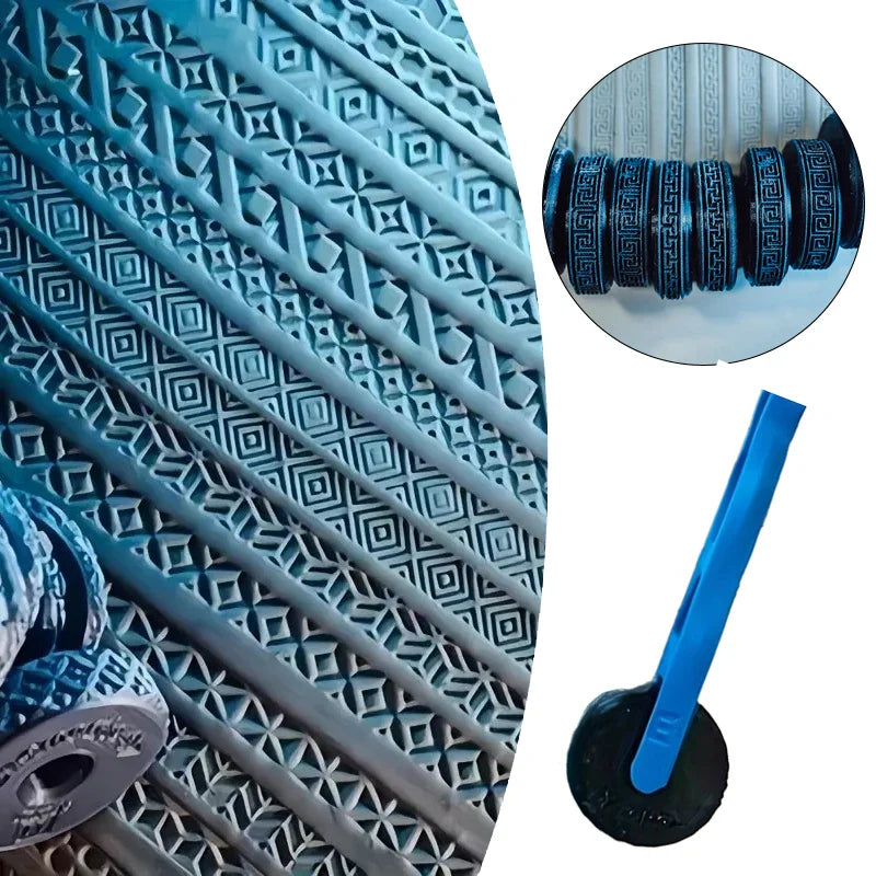 Egyptian Clay Texture Roller Stamp – Pottery & DIY Craft Tool