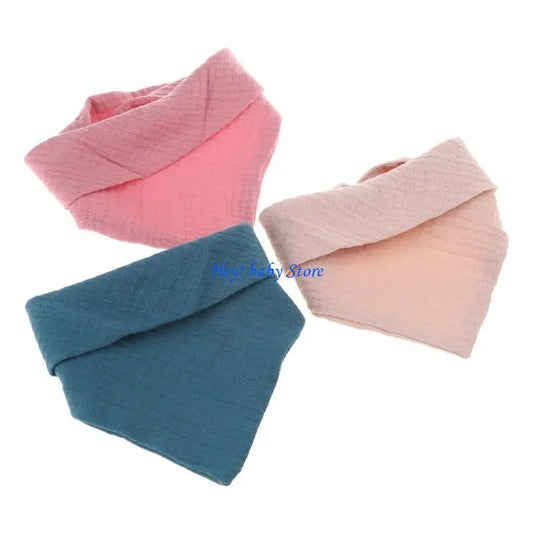 Baby Muslin Drool Bibs 3-Pack | Soft Absorbent Cotton Teething Baby Drool Bibs Peaceful Pleasures Health and Wellness