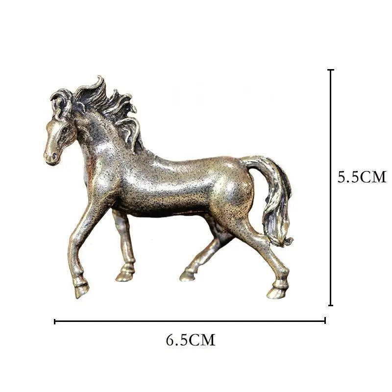 Mini Feng Shui Brass Horse Figurine | Lucky Zodiac Ornament