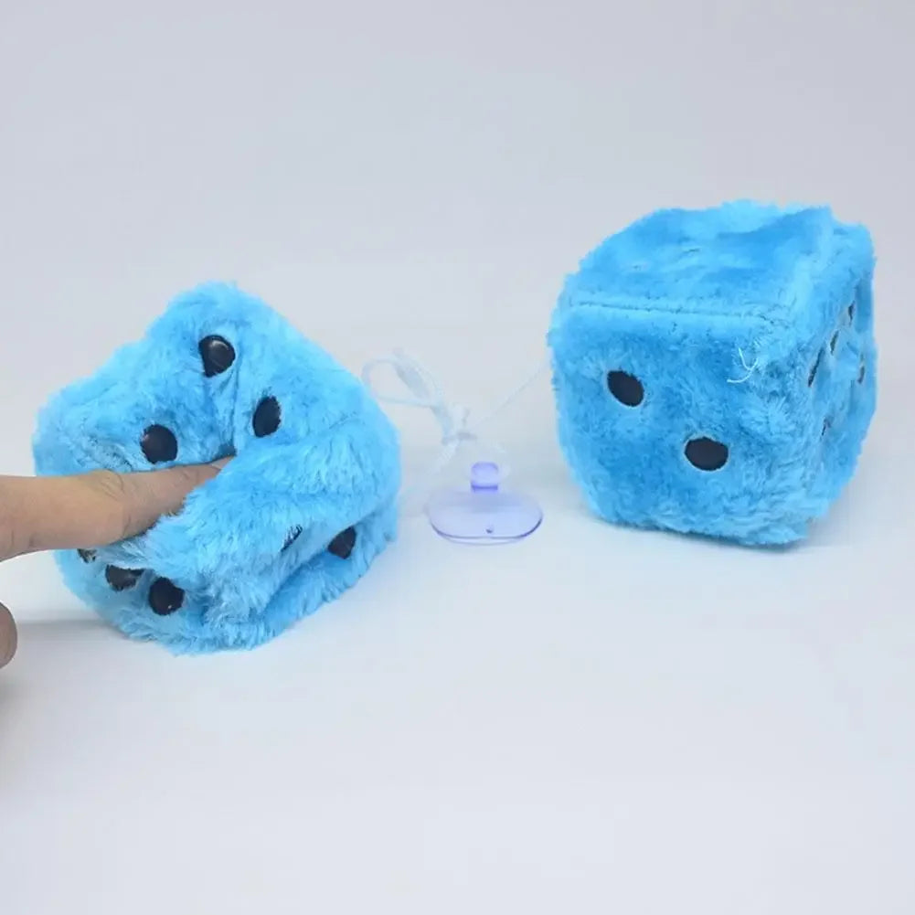 Long Haired Hot Stamping Dice Plush Toy Cube Pendant Car Hanging Dice Plush Dice Car Pendant Plush Toy Cube Pendant Car Ornament Peaceful Pleasures Health and Wellness