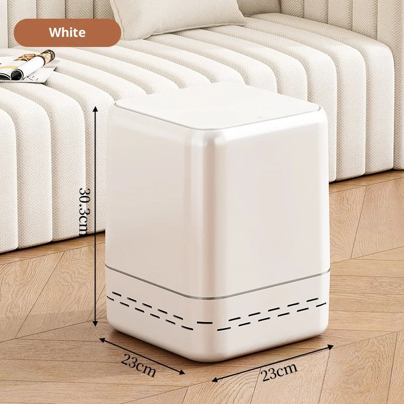 Premium Multi-Function Large Capacity Press-Lid Trash Can with Elegant Design for Kitchen & Bathroom - Space-Saving Storage Bin Peaceful Pleasures Health and Wellness White