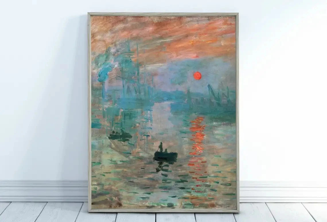 Modern Abstract Landscape Wall Art Famous Monet Canvas Painting Nordic Poster Print Picture for Living Room Home Decorative Gift Peaceful Pleasures Health and Wellness