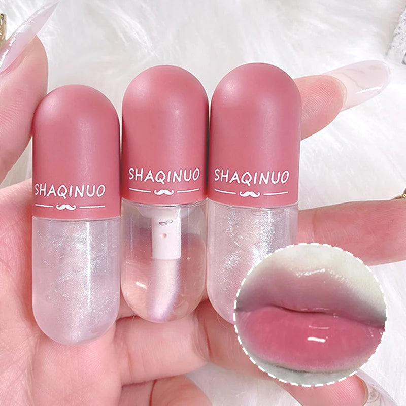 Glass Lip Oil Kit – Moisturizing Capsule Lip Gloss & Honey