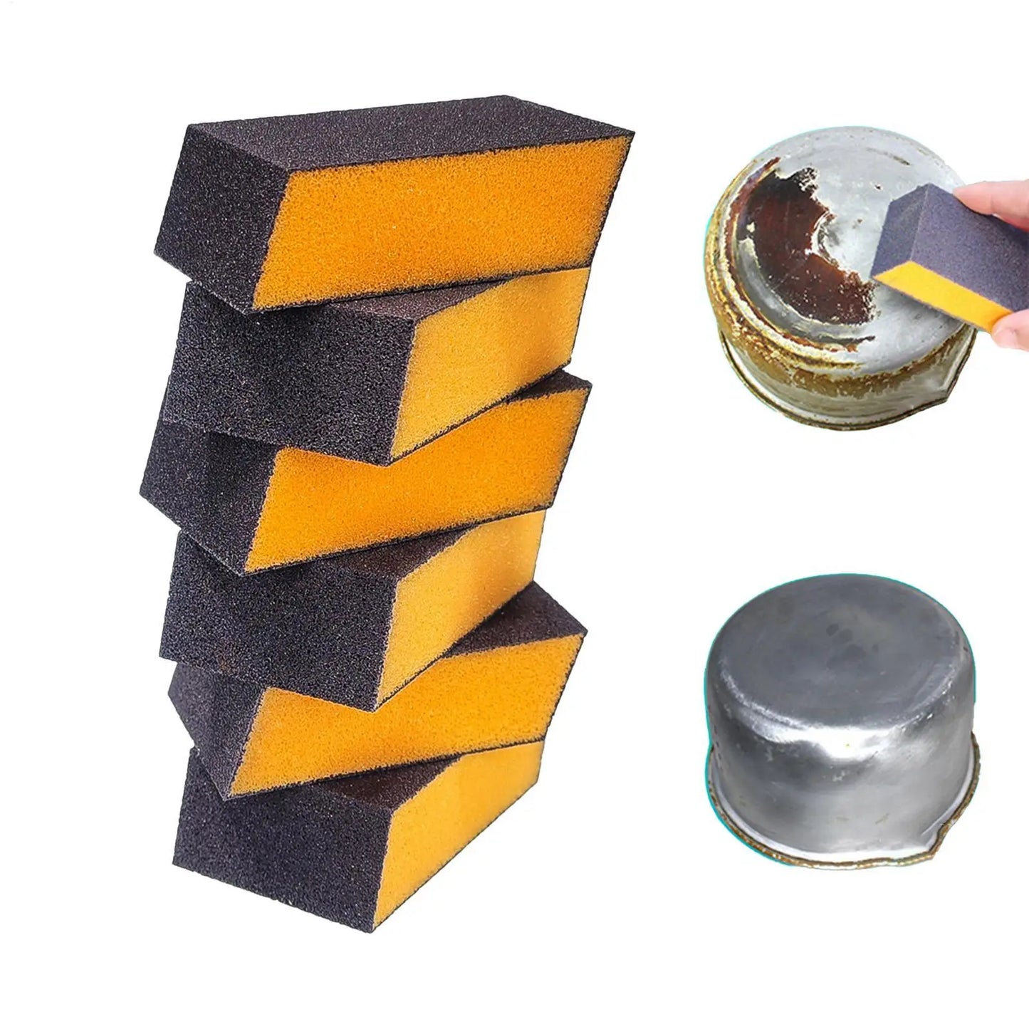 6-Pack Carborundum Emery Scrub Sponges | Heavy-Duty Cleaner