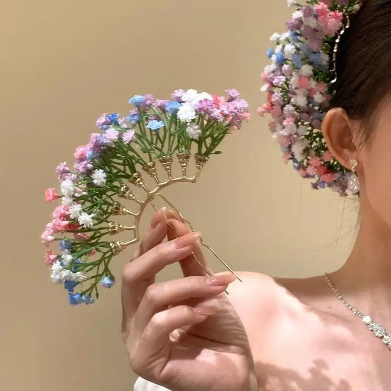Bridal Floral Hair Stick | U-Shape Wedding Hairpin Accessory