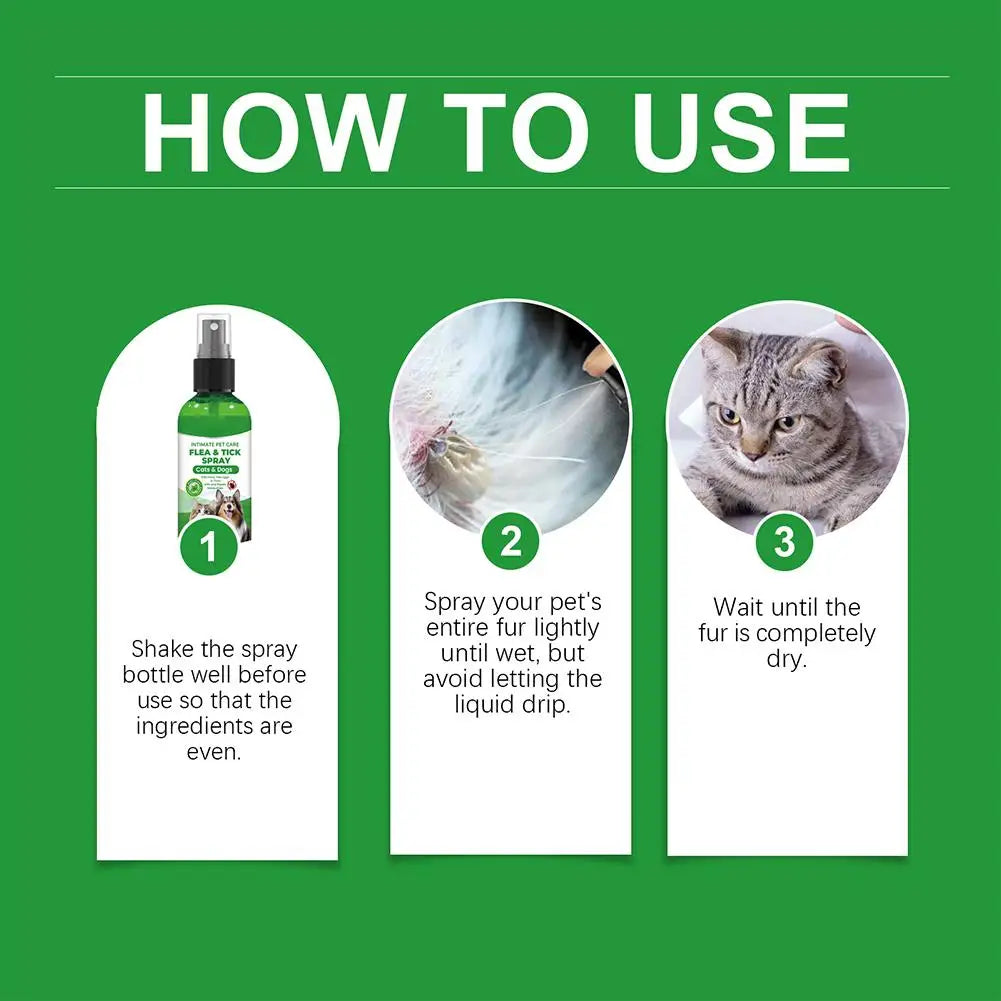 100ml Pet Insect Repellent Dog Cat Hair Skin Insect Repellent Spray Daily Gentle Care Agent Repel Fleas Mites Pet Cleaning Spray Peaceful Pleasures Health and Wellness