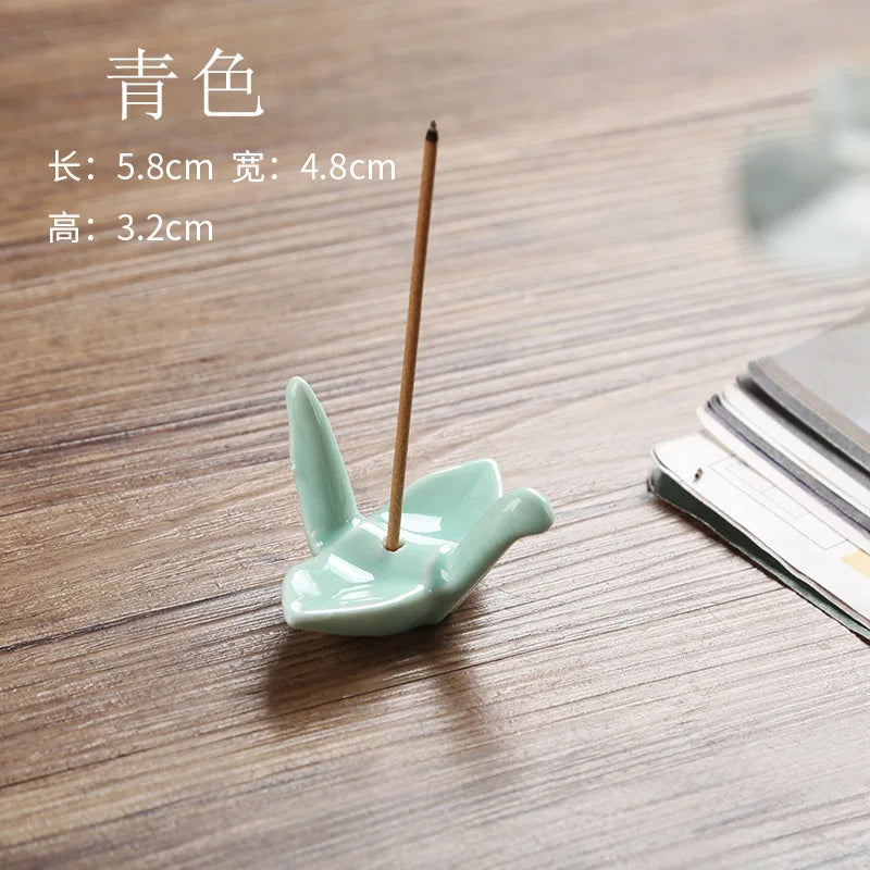 Paper Crane Ceramic Incense Stick Holder & Burner | Home Decor