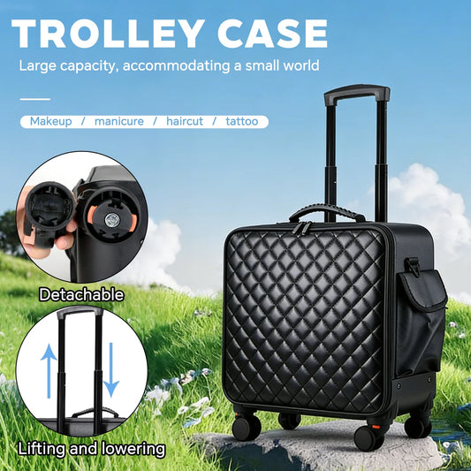 Rolling Suitcase for Artists Travel Makeup Artist Bag Luggage Cosmetic Brush Storage with Wheels Beauty Tool Organizer Peaceful Pleasures Health and Wellness