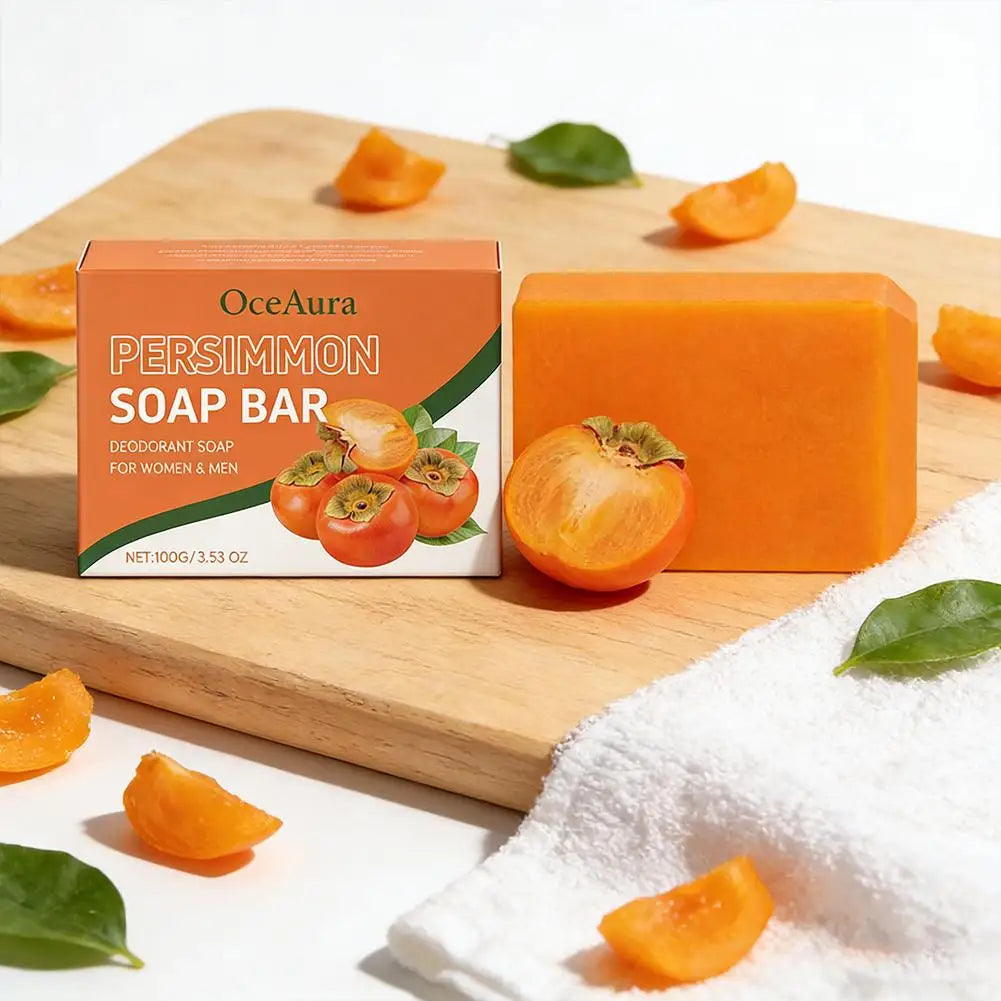 1/2/3cps Gentle Body Soap Bar for Long-Lasting Freshness Daily Cleansing Natural Persimmon Soap for Effective Odor Control Skin Peaceful Pleasures Health and Wellness