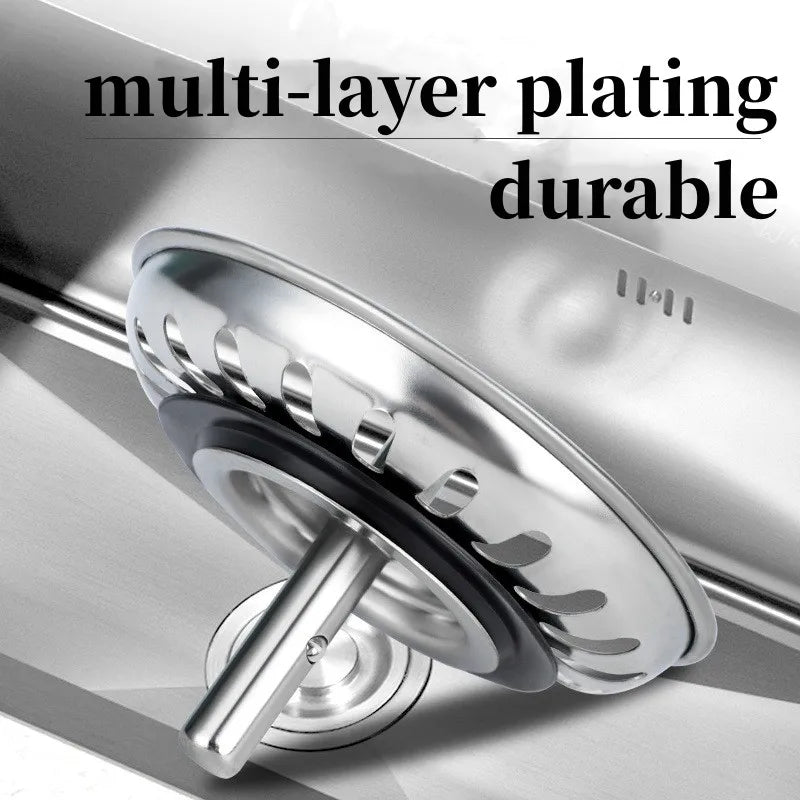 Stainless Steel Kitchen Sink Strainer & Stopper | 80mm Drain