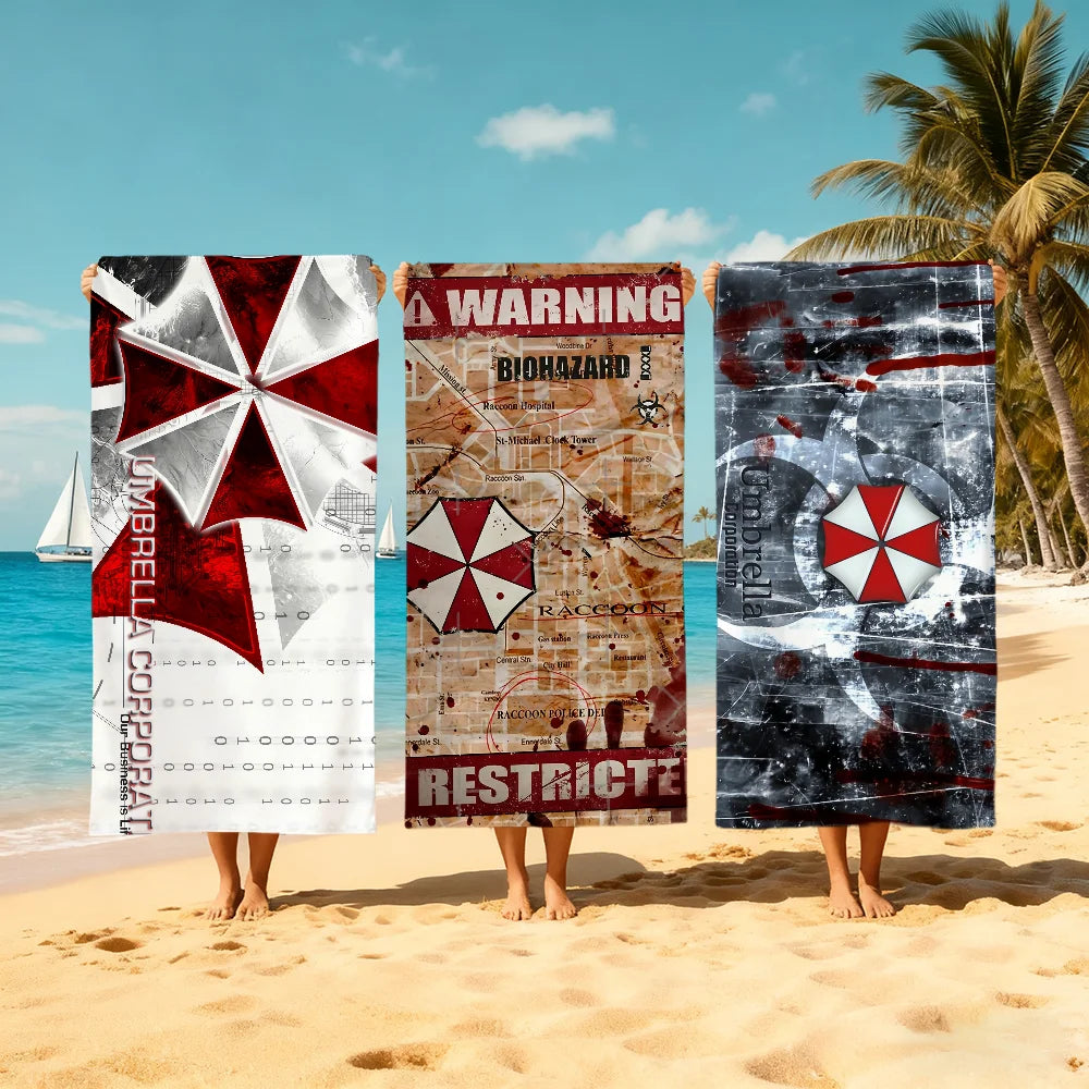 Resident Evil Quick-Dry Beach Towel | Soft Microfiber Pool Towel Quick-Dry Beach Towel Peaceful Pleasures Health and Wellness