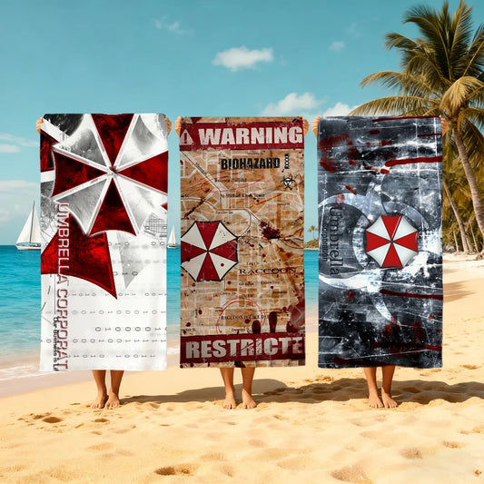 Resident Evil Quick-Dry Beach Towel | Soft Microfiber Pool Towel Quick-Dry Beach Towel Peaceful Pleasures Health and Wellness
