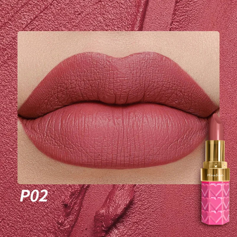 Nude Matte Lipsticks 4 Colors Waterproof Long Lasting Lip Stick Not Fading Sexy Nude Red Pink Velvet Lipsticks Makeup Cosmetic Peaceful Pleasures Health and Wellness PO2