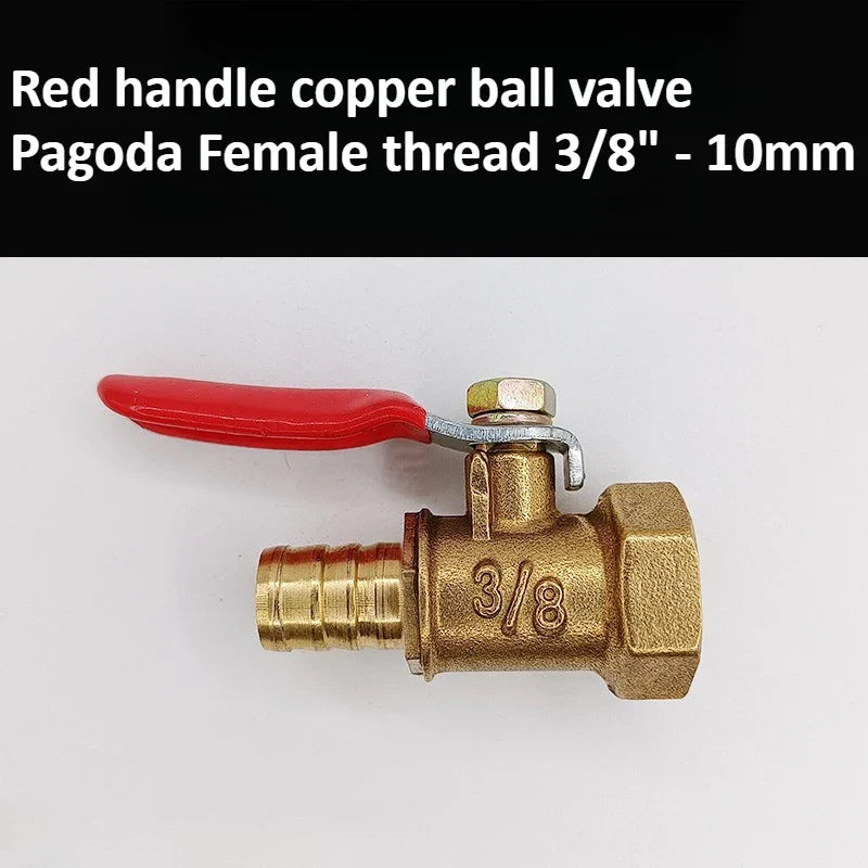 Brass Pagoda Ball Valve – Threaded 6–12mm Water Oil Gas Fuel