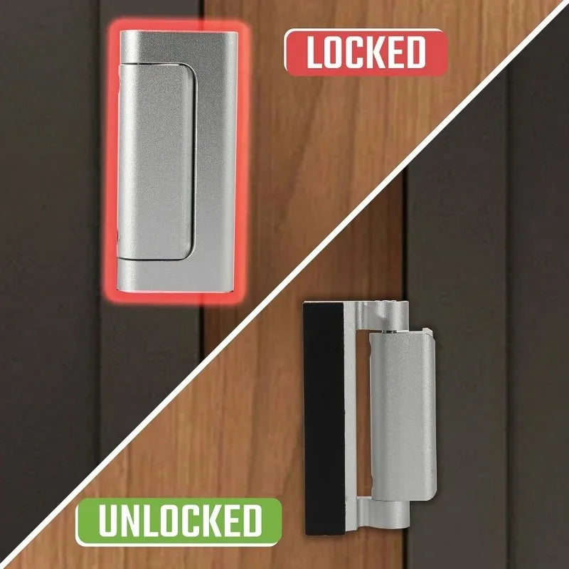 Home Security Door Lock with Screws,Childproof Door Reinforcement Locks, 3 Inch Stop for Inward Swinging Door,Upgrade Night Lock Peaceful Pleasures Health and Wellness