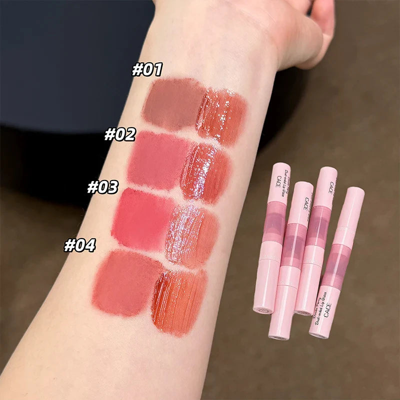 CACE Double-Ended Matte Velvet Lip Glaze & Tint Lipstick