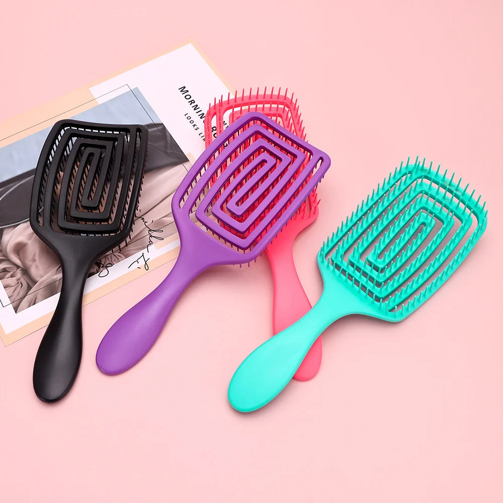 Fashion Salon Wide Tooth Comb Hairdresser Styling Massage Comb Curved Comb for Hair Care Removing Tangles Barber Accessories Peaceful Pleasures Health and Wellness