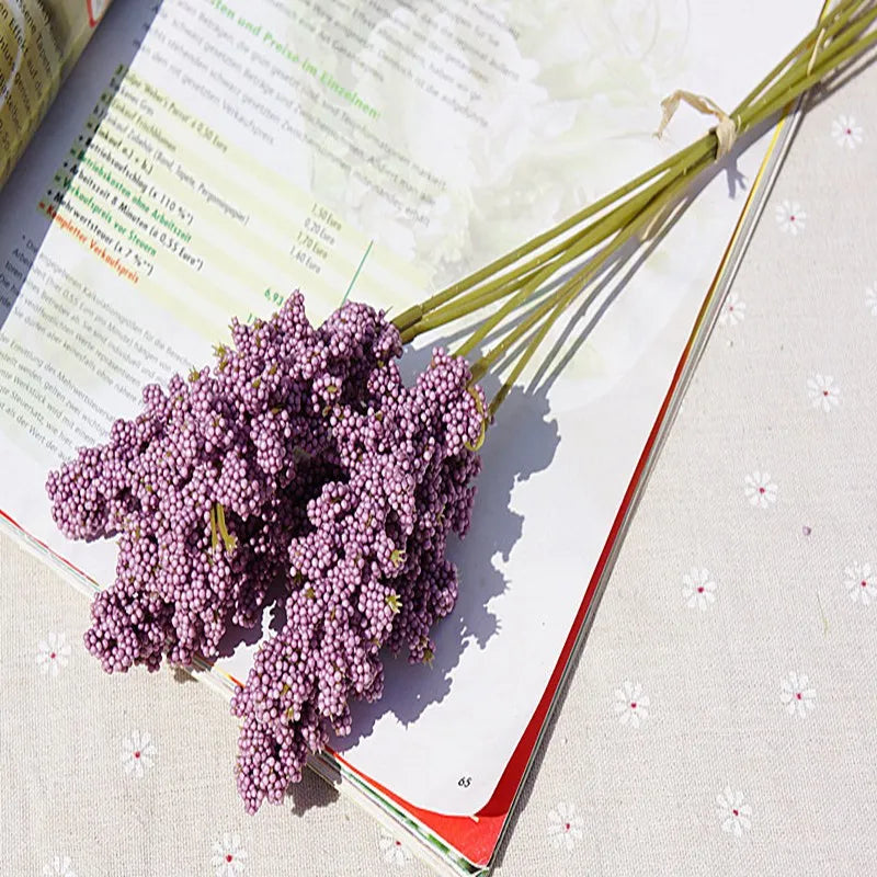 PE Lavender Artificial Flowers – Wedding & Home Décor Bouquet