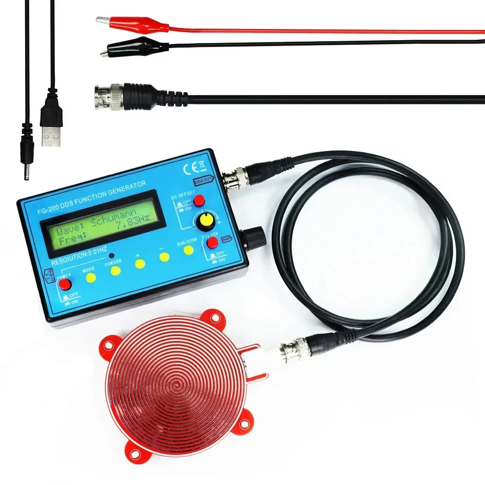FG-200 DDS Function Signal Generator 0.01Hz-500KHz Adjustable Module Sine Square Triangle Sawtooth Waveform Output Peaceful Pleasures Health and Wellness