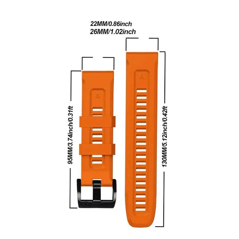 Silicone Quick Release Band for Garmin Fenix 7/5/6X | 22–26mm Peaceful Pleasures Health and Wellness