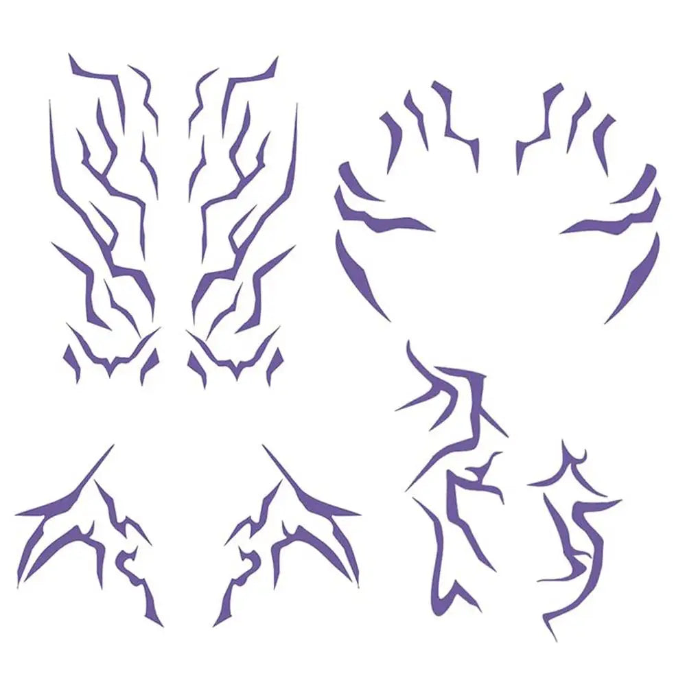 Anime Cosplay Temporary Tattoo Stickers – Face & Body Art