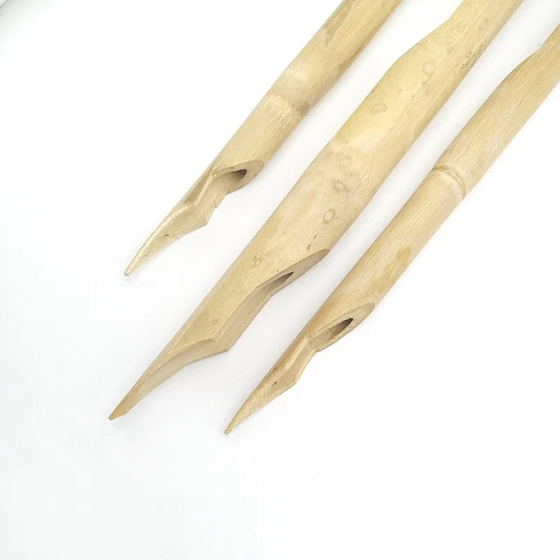 3-Piece Bamboo Reed Pen & Clay Sculpting Tool Set