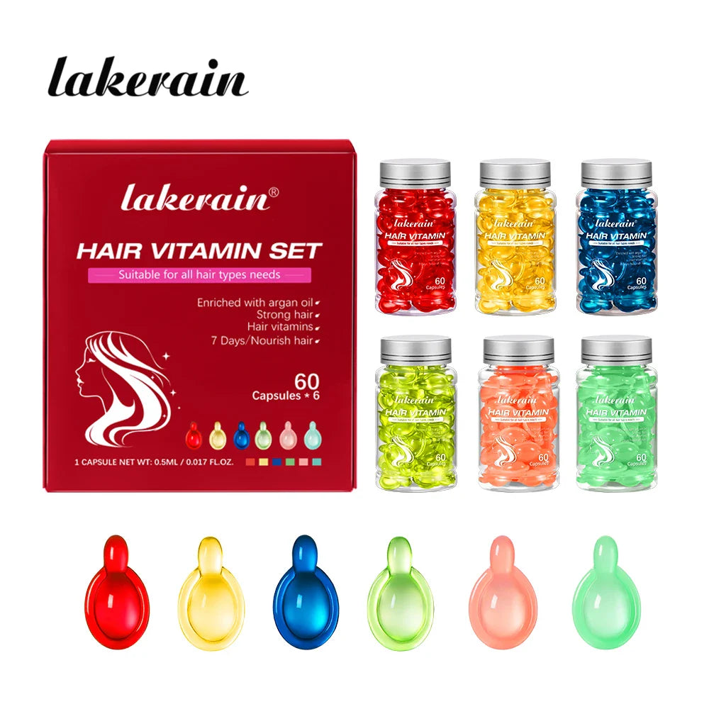 Moroccan Argan Vitamin Hair Oil Capsules – 60ct Nourish & Smooth