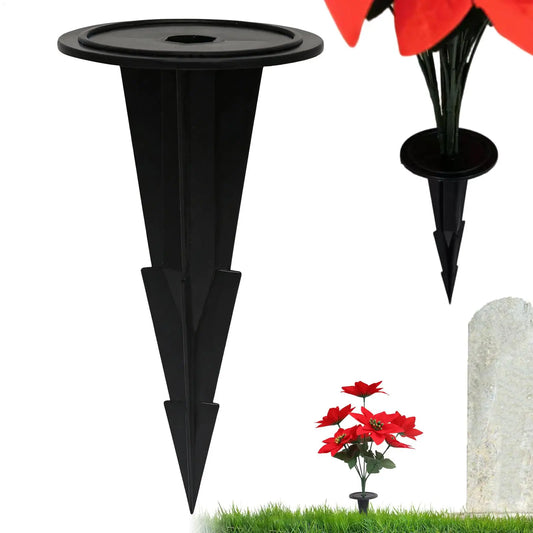 Cemetery Flower Holder With Stake Floral Vase Outdoor Yard Garden Decoration For Grave Memorial, Artificial Plants, Window Box Peaceful Pleasures Health and Wellness