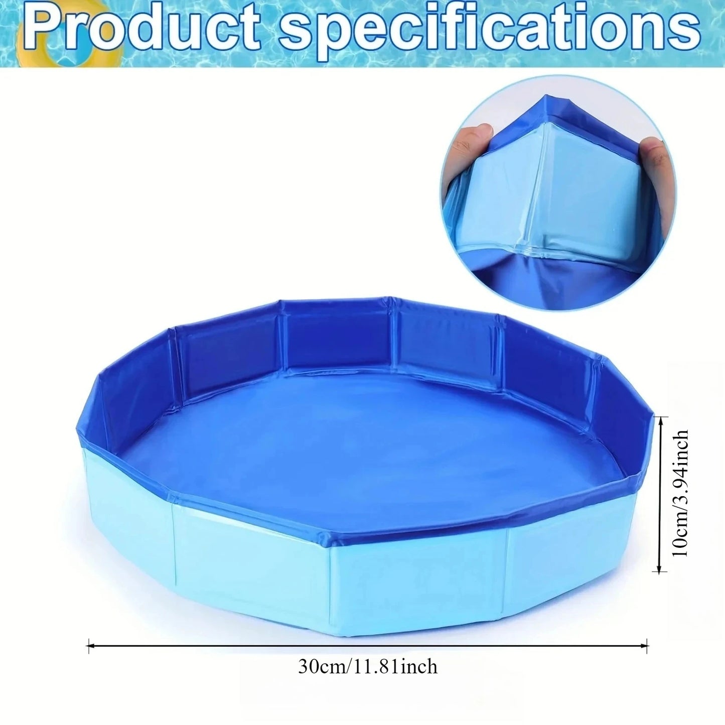 Portable Folding Foot Bath Bucket | Pool Entrance Accessory Pool Foot Bath Bucket Peaceful Pleasures Health and Wellness 30x10cm