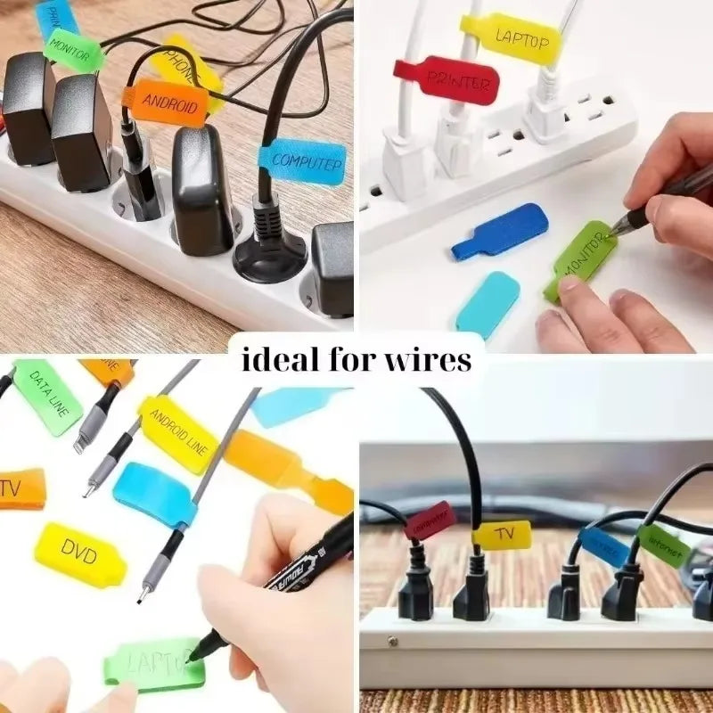 5-Pack Writable Nylon Cable Labels – Colored Wire ID Straps