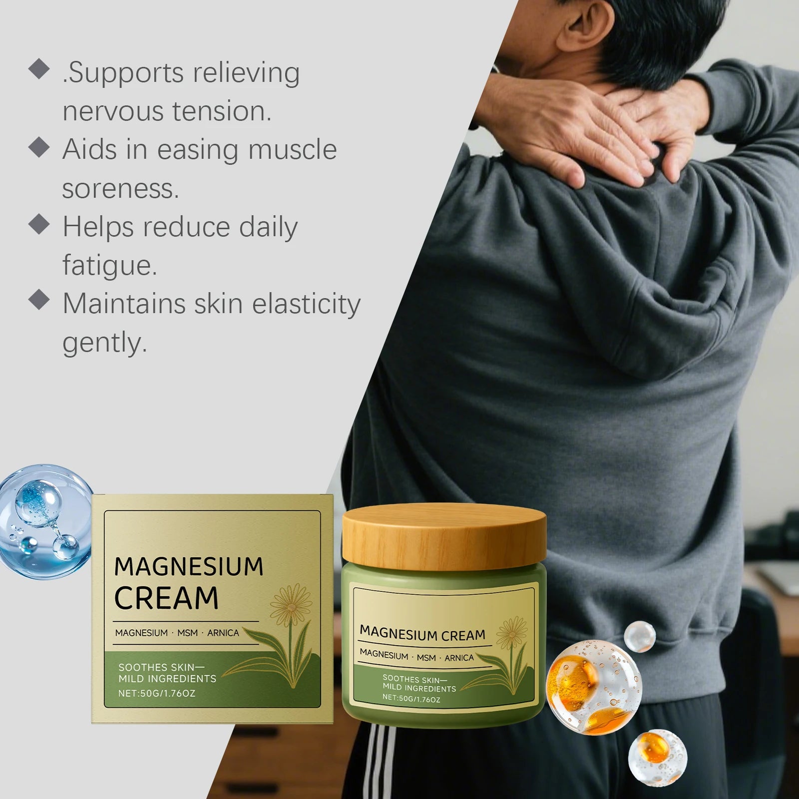 Magnesium Cream for Muscle & Nerve Relief – Body Massage Peaceful Pleasures Health and Wellness