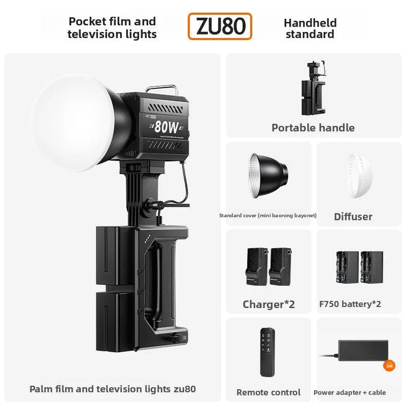 SHINEKNOT ZU80 80W COB Dimmable LED Portable Fill Light