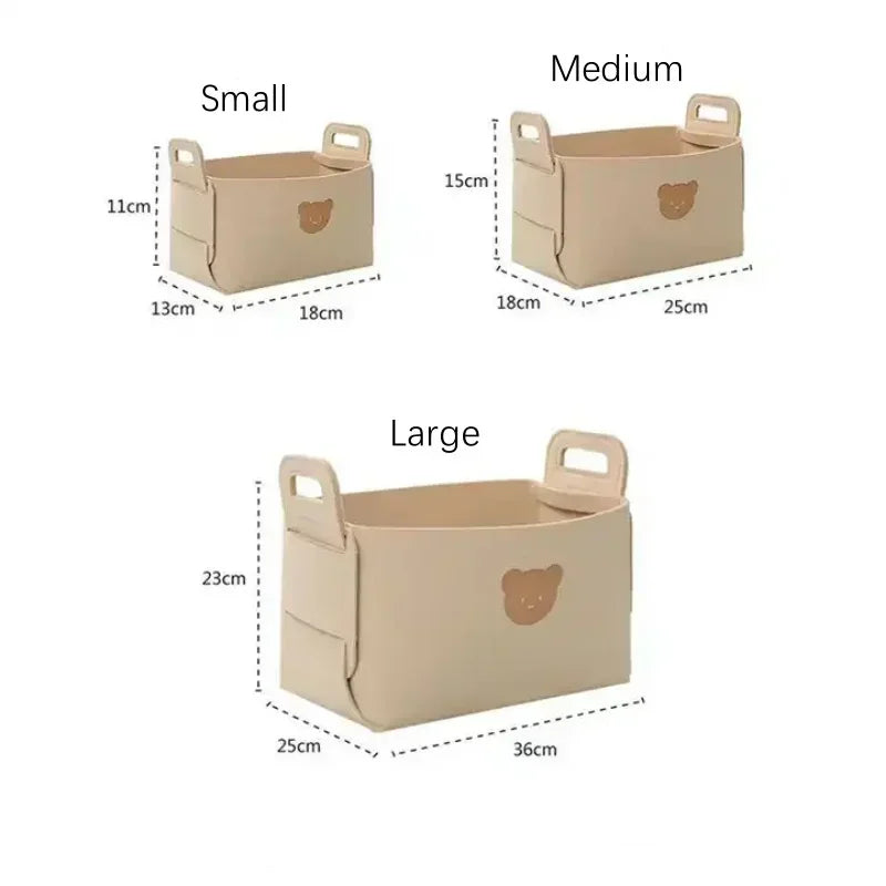 Foldable Felt Storage Basket – Car Trunk & Toy Organizer