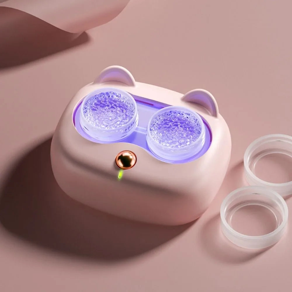 Portable High-Frequency Vibration Contact Lens Cleaner Case