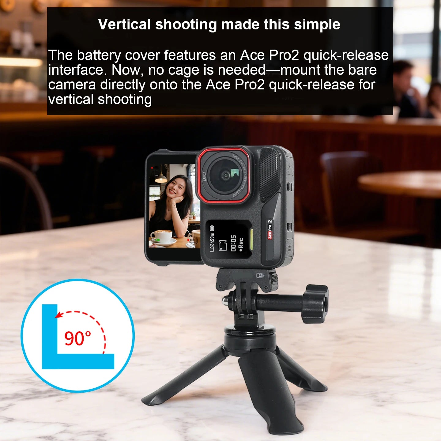 Battery Cover Aluminum Alloy For Insta360 Ace Pro 2 Vertical Shooting Quick Release Adapter Sport Camera Accessory Peaceful Pleasures Health and Wellness